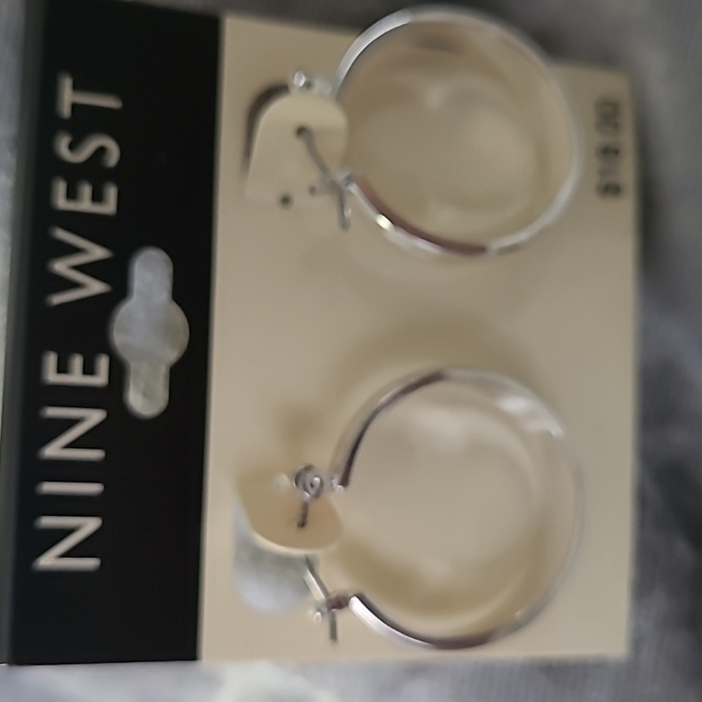 NWT Nine West Silver Hoop Earrings